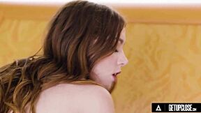 Which is hotter: deepthroat or doggy with this redhead?