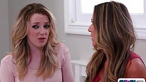 Jealous Stepmom Craves To Lick Stepteen’s Shaved Goodies