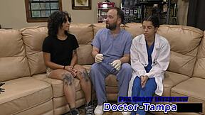 dr tampa examines nicole luva in her first gyno session ever
