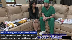 dr tampa examines nicole luva in her first gyno session ever