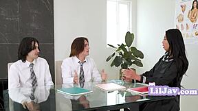 tiny asian tutor turns slutty 😈