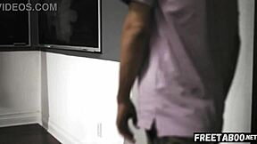 milf teacher watches stepson ricky anal fuck cheerleader on desk