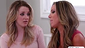 Jealous Stepmom Craves To Lick Stepteen’s Shaved Goodies