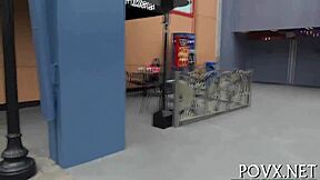 Look at beautiful Aubrey Sky getting nasty in hardcore contest!