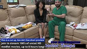dr tampa examines nicole luva in her first gyno session ever