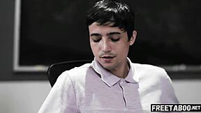 milf teacher watches stepson ricky anal fuck cheerleader on desk