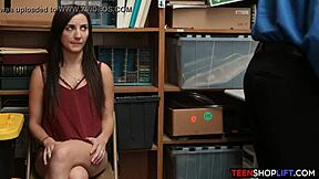 Hey, did you see that teen thief with big tits get caught by security on hidden cam?