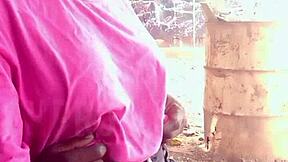 Up skirt playing with an african teen 18+ slut i met at the park public making out 😏