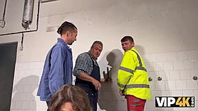 teen hits multiple orgasms as boss pounds her at work