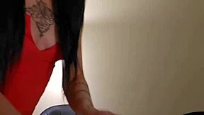 Emy Angel Massages Her Petite Redhead Body