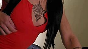 Emy Angel Massages Her Petite Redhead Body