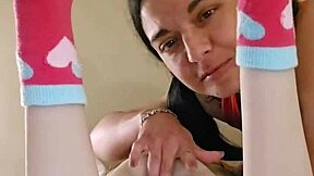 Emy Angel Massages Her Petite Redhead Body