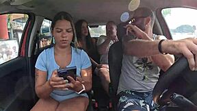 Ted Scores a Ride and a Latina Novinha in Backseat Action