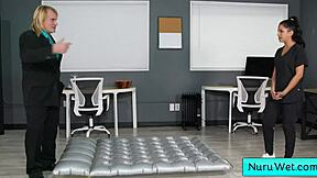 i give wet nuru massage with my big tits - evan stone nina white