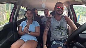 Ted Scores a Ride and a Latina Novinha in Backseat Action