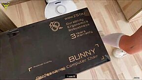 Hot cute blonde gamer takes cock deep