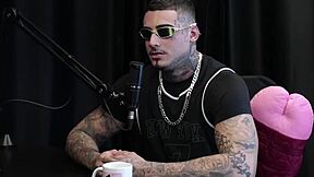 Redhead model saves the best cumshots for last on sheer red