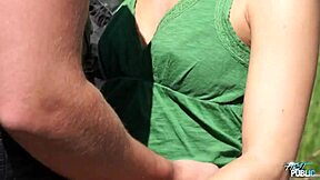 horny brunette babe gets wild fucking on motorbike outdoors