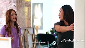 Milf fucks the neighbor's girl Chloe Amour while Myra moans wet pussy licking 😏