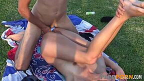 blonde babe makes her porn debut with a young rookie 😘