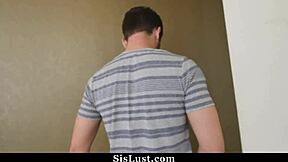 Stepbrother blindfolds stepsister for a wild friend-filled romp