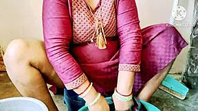 Indian Desi Bhabhi Screws Neighbor Boys in Steamy Bathroom Action