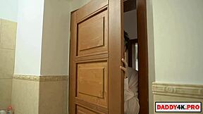 i spied on my stepson's girlfriend giving a wet blowjob