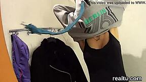 Flawless Czech teenie teased at supermarket for POV action.