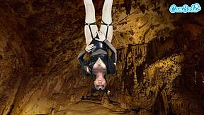 Hot amateur teen in bat costume masturbates to epic orgasm