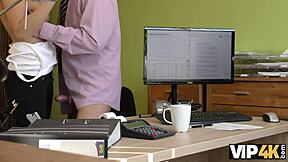 Sweet Teen Blonde Drills Pussy for Cash in Naughty Loan Interview