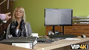 Sweet Teen Blonde Drills Pussy for Cash in Naughty Loan Interview