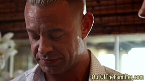 stepdaughter teen tugs and sucks on big cock