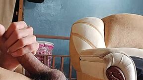 uhh, can't stop jerking my cock in living room