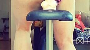 Cute Tranny Veronica Trains with Dildo - Curious to See?