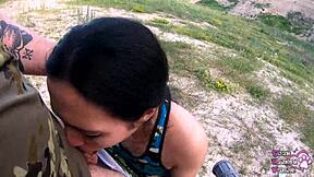 Wanna see an outdoor blowjob in nowhere?