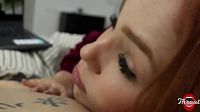 Petite Redhead Deepthroats My Cock POV