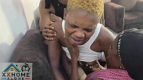 Bratty sisters ride stepbrother.