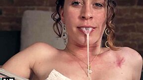 Stepsis gives sloppy throat to neighbor's boyfriend till huge cum on her nipples