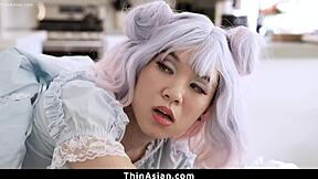 Hell Yeah! Asian teen rides a massive cock with eagerness - ThinAsian!