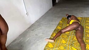 Ebony goddess squirting on the floor!
