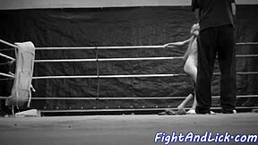 petite euro babe wrestles with busty lesbian