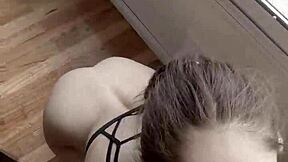 Cute brunette back for another homemade facial shot