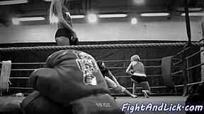 petite euro babe wrestles with busty lesbian