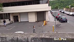 Teens and ladies gettin’ wet and pissy outdoors, oops!