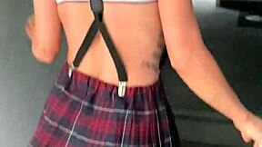 Slutty Teen Student Craves Extra Credit with Public Outdoor Ass Pounding