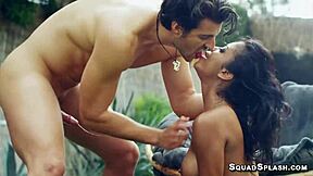 Nia Nacci swallows huge white dick while riding hard. damn, girl! 😍