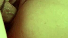 Teen babe fingers her pussy while getting assfucked by milf