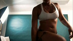 Exotic hottie spreads shaved wet pussy for nasty black photographer