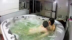 Young lesbian couple takes bath and fingering 😍