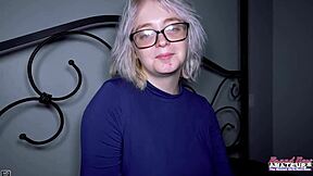 Silver Blonde Coed Annie Archer Sucks Cock and Gets Pussy Pounded Hard